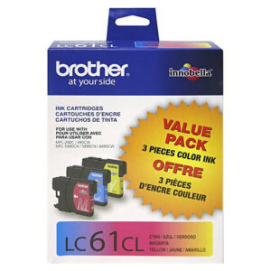 Genuine OEM Brother LC613PKS C/M/Y Ink Cartridges, 3 Pack