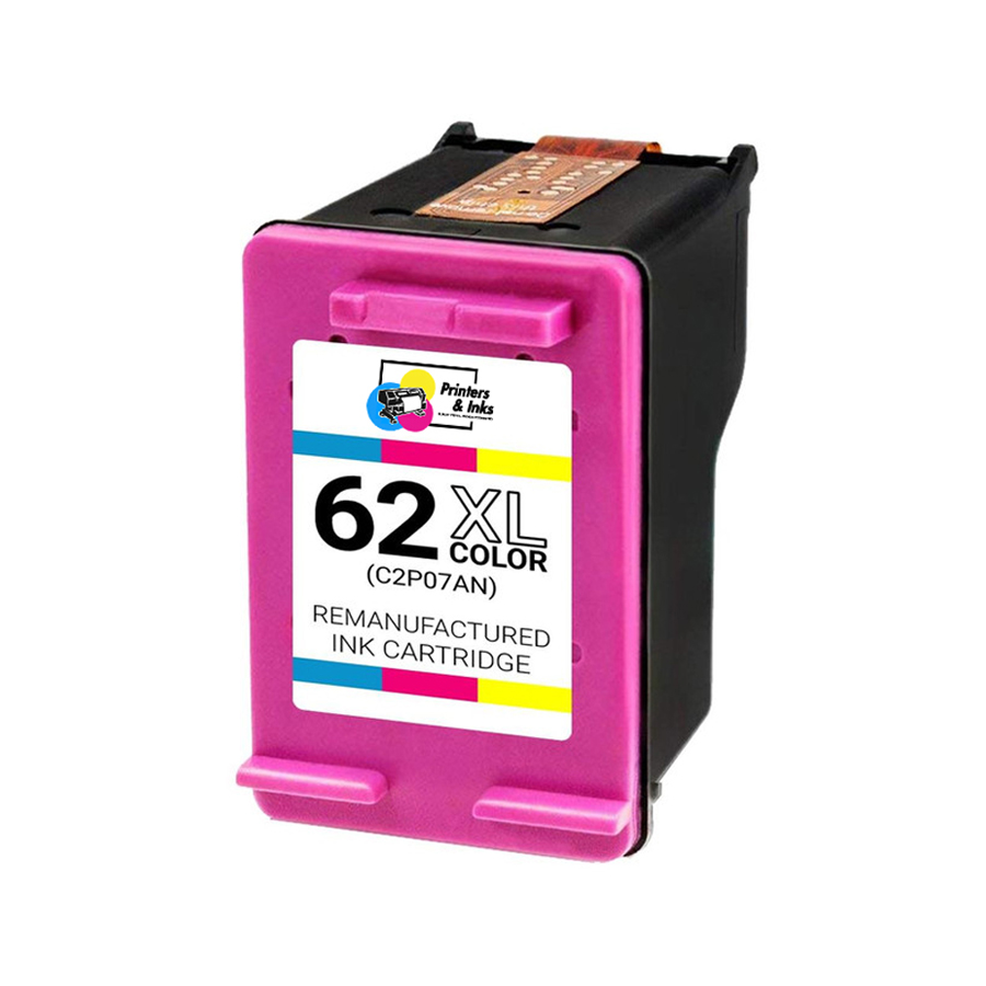 Remanufactured HP 62XL High Yield Tri-Color Ink Cartridge - C2P07AN
