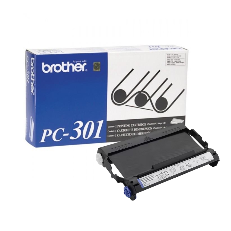 Original Brother PC-301 Black Thermal Transfer Fax Cartridge