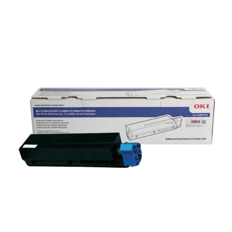 Original Okidata 45807101 Black Toner Cartridge – 3,000 Page Yield