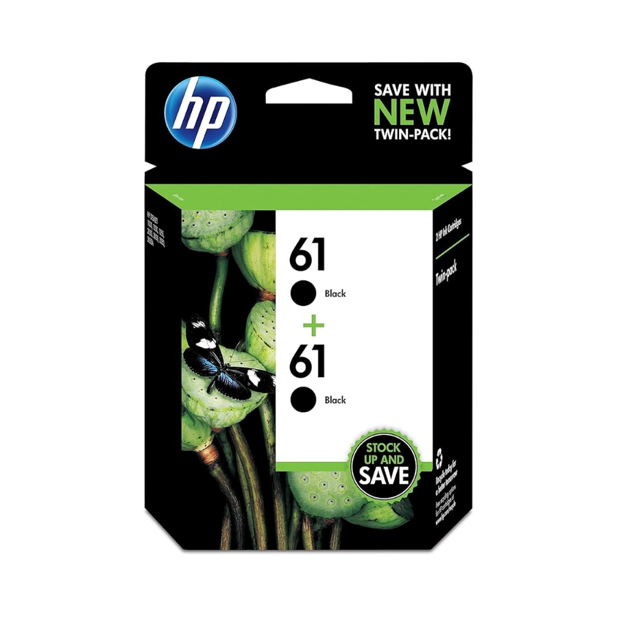 Original HP 61 Black Ink Cartridge Twin Pack (CZ073FN)