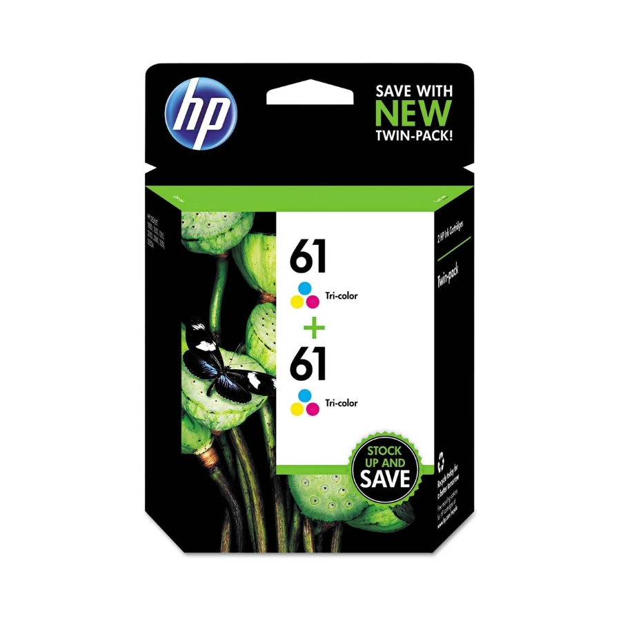 Original HP 61 Tri-Color Ink Twin Pack (CZ074FN)