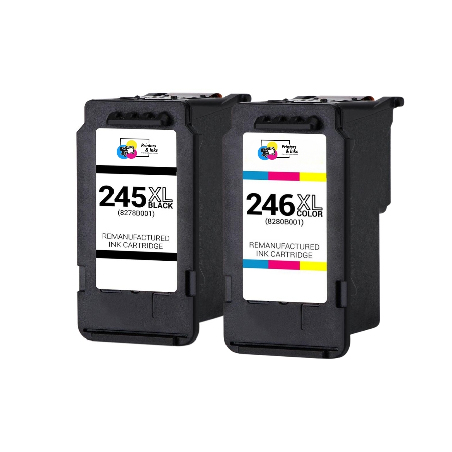 Canon PG-245XL / CL-246XL Remanufactured High Yield Ink Set – Black & Color