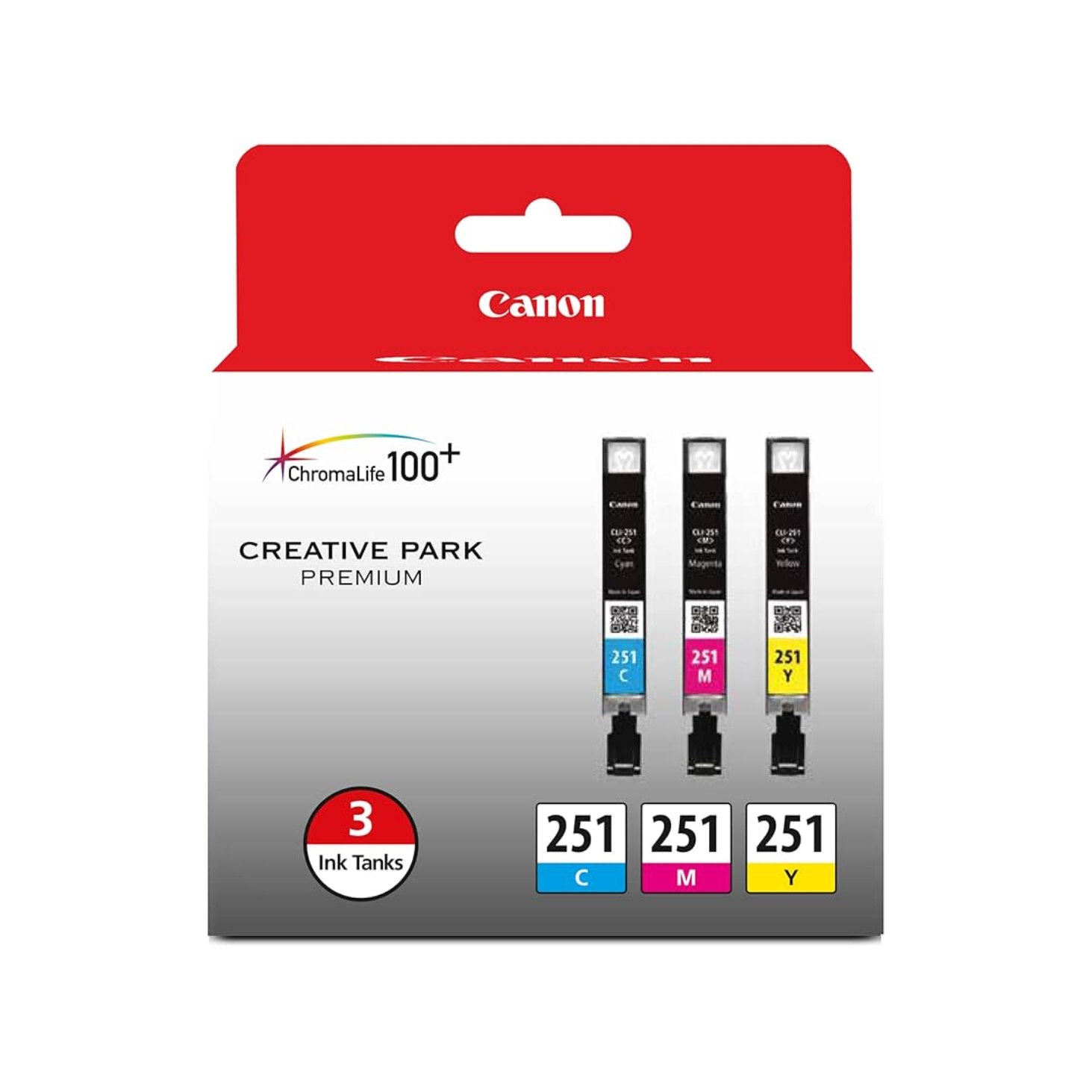 Original Canon 6514B009 Set of 3 Ink Cartridges CLI-251 - 1 Cyan, Magenta, & Yellow