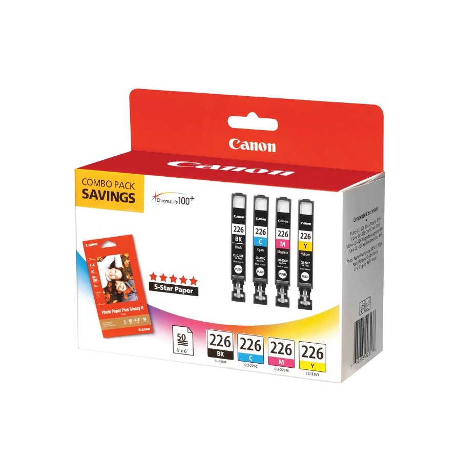 Original Canon CLI-226 Black/Cyan/Magenta/Yellow Ink Cartridge 4546B007