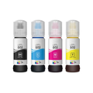 Remanufactured Bulk Set of 4 Epson T502 Ink Bottles – Black, Cyan, Magenta & Yellow