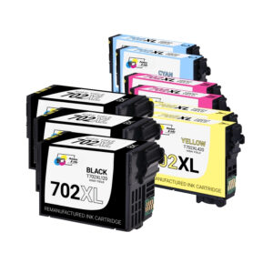 Bulk Set of 9 Remanufactured Ink Cartridges for Epson 702XL – Includes 3 Black (T702XL120), 2 Cyan (T702XL220), 2 Magenta (T702XL320), 2 Yellow (T702XL420)