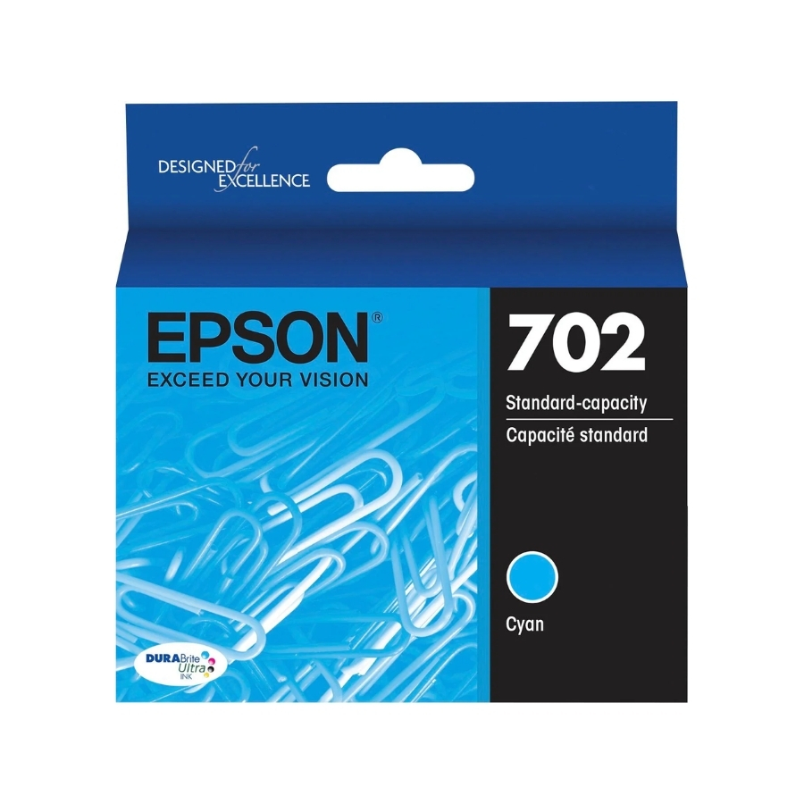 Original Epson T702220 (702) DuraBrite Cyan Ink Cartridge