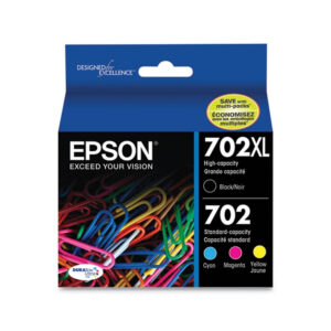 Original Epson T702XLBCS (T702XL) DuraBrite Black/Color Ink Cartridge Combo Pack