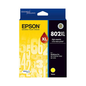 Original Epson T802XL420 (802XL) High Yield DURABrite Yellow Ink Cartridge