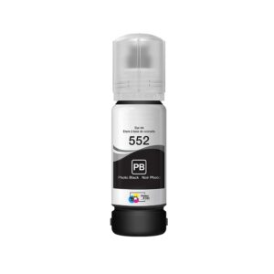 Remanufactured Epson T552120-S (T552) Photo Black Ink Bottle – 7300 Pages
