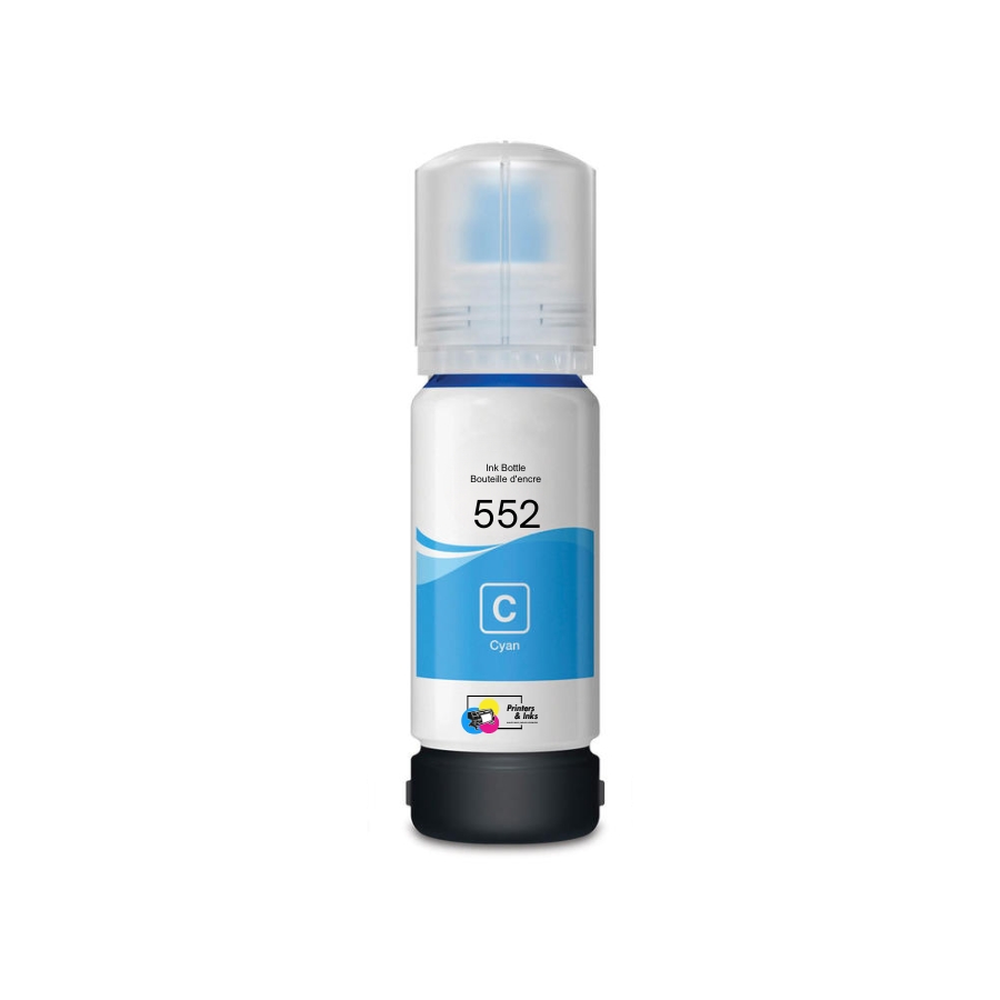Remanufactured Epson T552220-S (T552) Cyan Ink Bottle – 6200 Pages