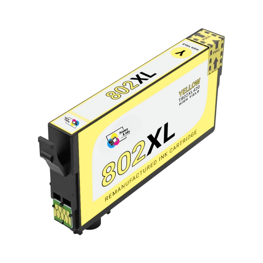 Remanufactured Epson T802XL420 (802XL) High Yield Yellow Ink Cartridge